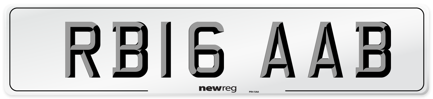 RB16 AAB Number Plate from New Reg